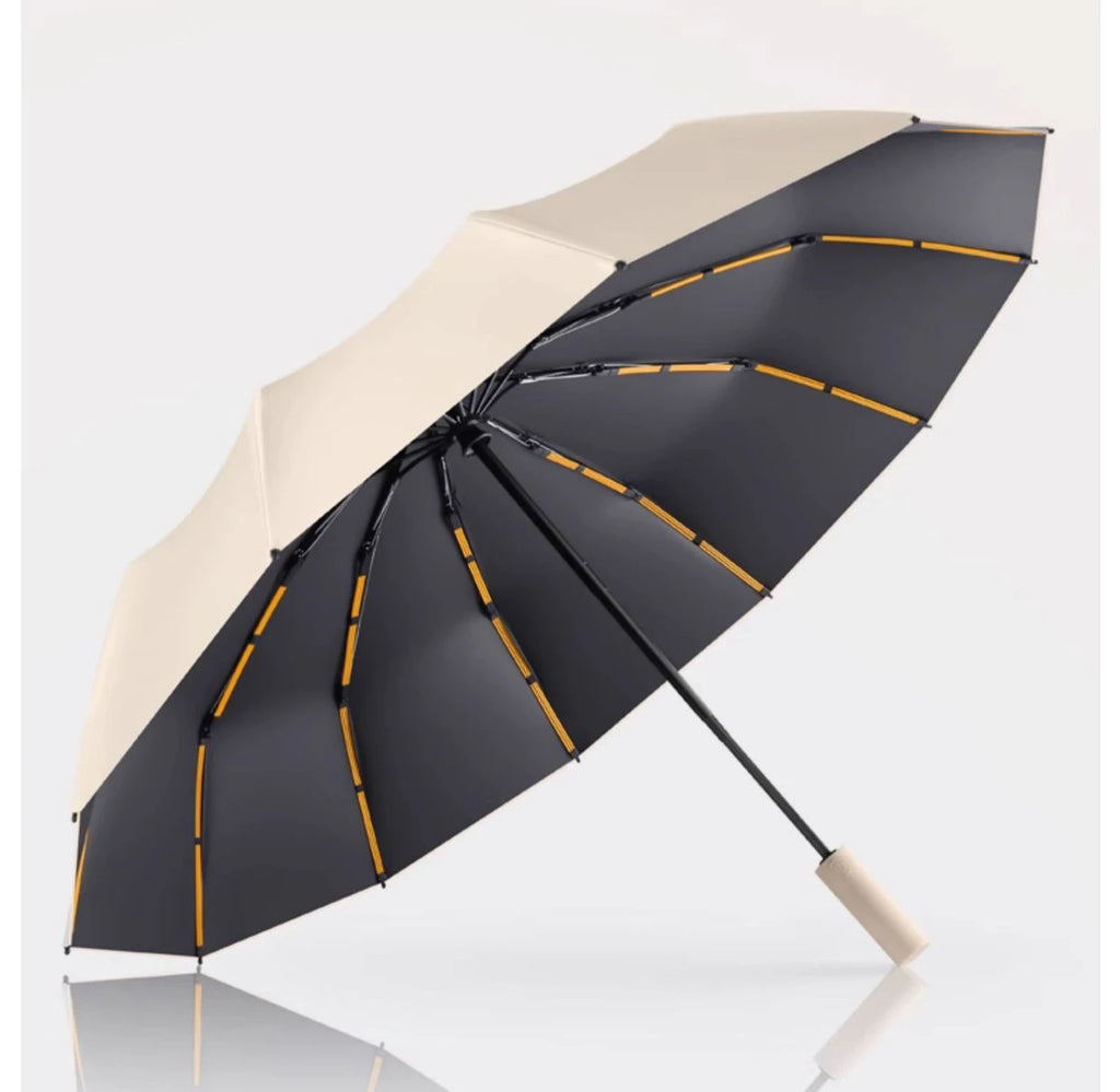 Parapluie automatique pour hommes à 72 baleines, ultra résistant, coupe-vent, pliable, renforcé, grande taille, imperméable et protection solaire pour femmes