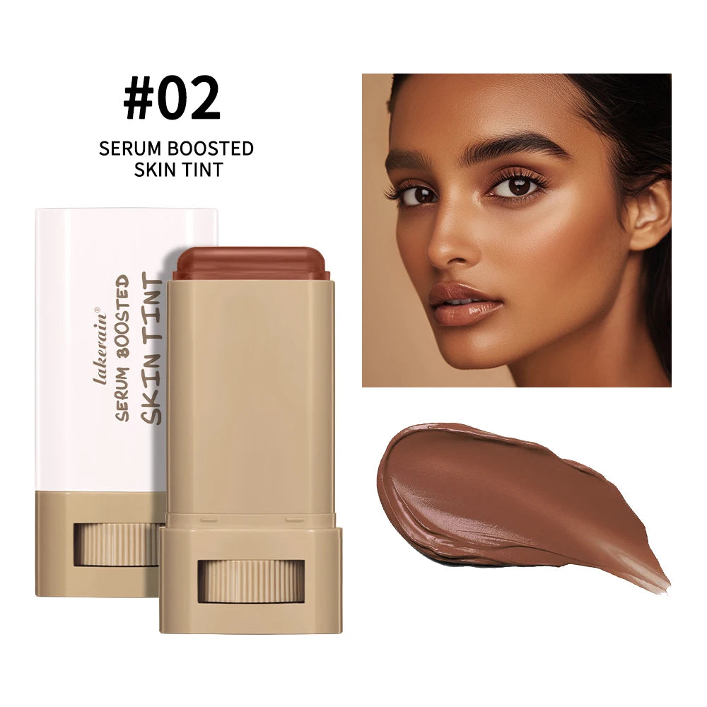Stick Fond de Teint Baume Sérum Teint Boosté Stick Fond de Teint Lissant Repulpant Haute Couverture Stick Fond de Teint Bronze Voyage