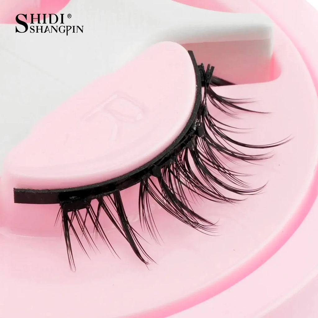 Hot 1 Pair Magnetic Eyelashes Handmade Fluffy Faux Mink Lashes Reusable Natural False Eyelashes and Magnetic Tweezers Set Makeup