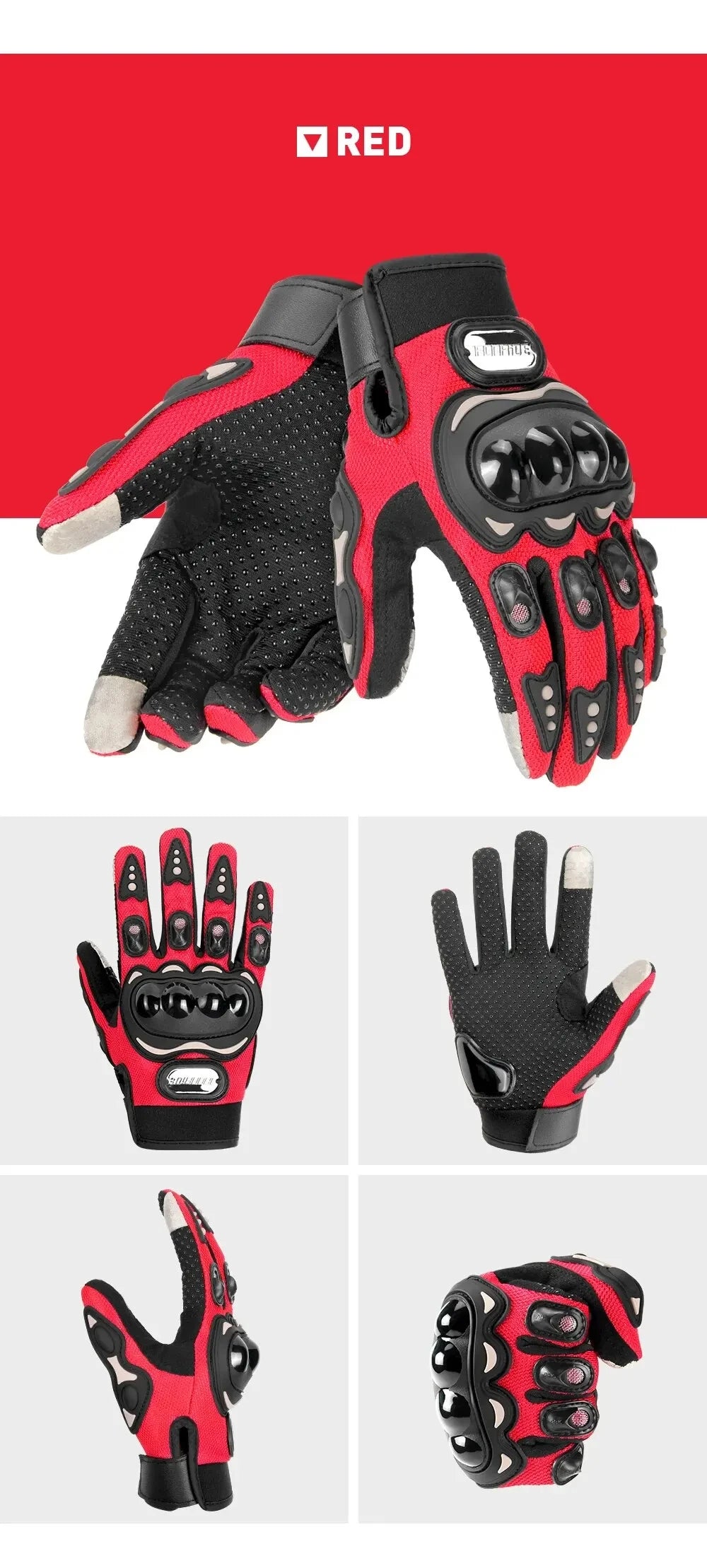 Summer Breathable Motorcycle Gloves Touch Screen Men Women MTB Bike Gloves Outdoor Motorbike Riding Bicycle Gloves