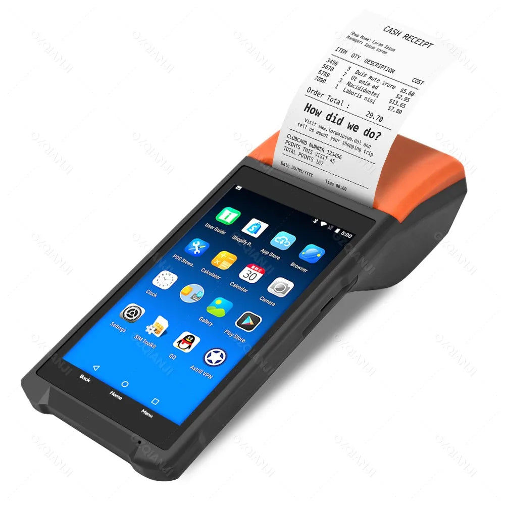 GZQIANJI Android 11/12 POS Bluetooth Thermal Printer Receipt Portable NFC Terminal Handheld PDA Point Of Sale System All in One