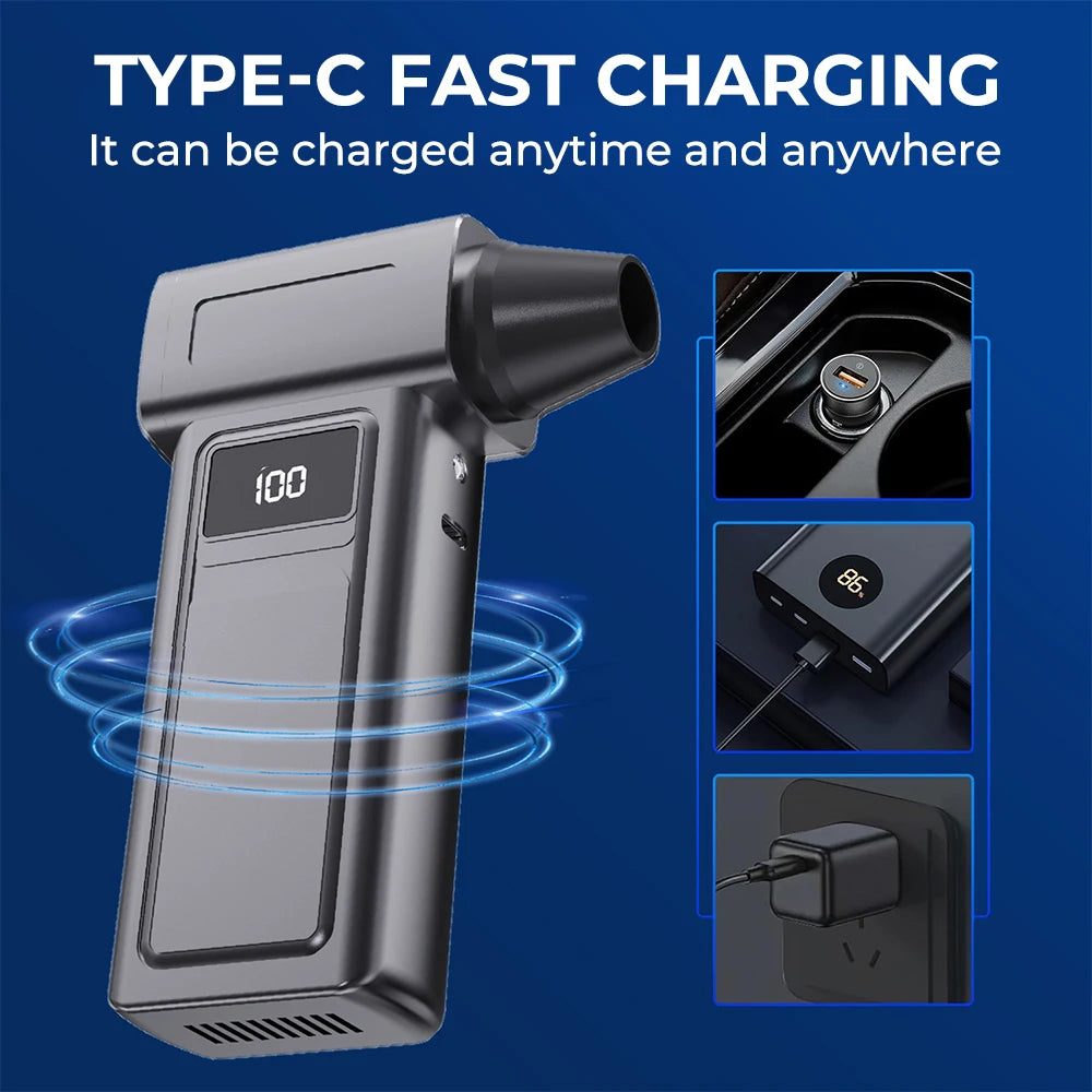 Souffleur Turbo Électrique Xiaomi 1000000RPM, Souffleur d'Air Puissant, Nettoyeur de Poussière Portable, Chargement USB, Souffleur à Jet Sans Brosse 65m/s
