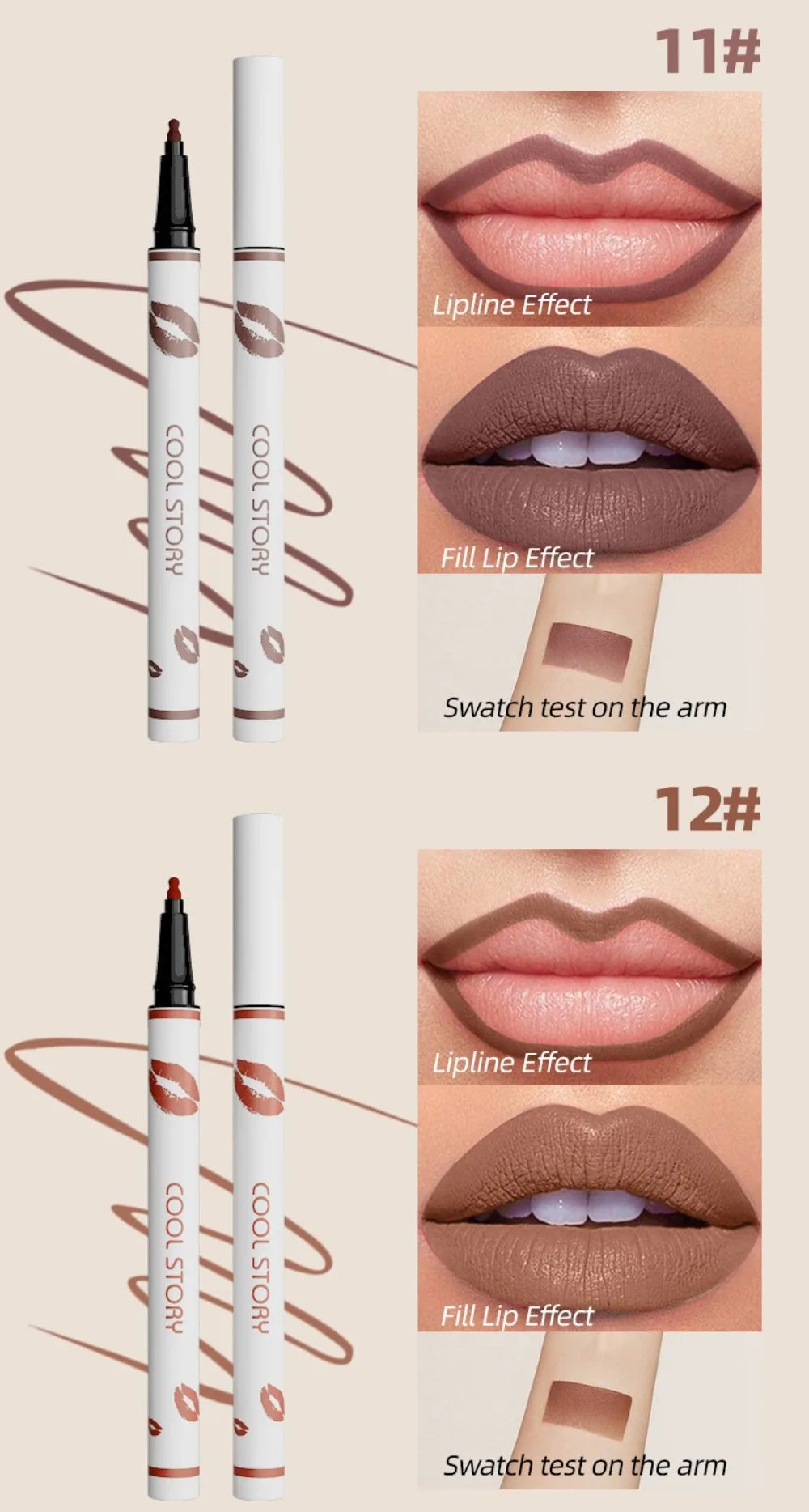Liquid Matte Lipliner Pencil Waterproof Lasting Lipstick Pen Natural Quick Drying No Cup Lip Liner Outline Lips Contour Makeup