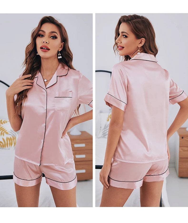 pyjama Womens Silk Satin 2 pièces