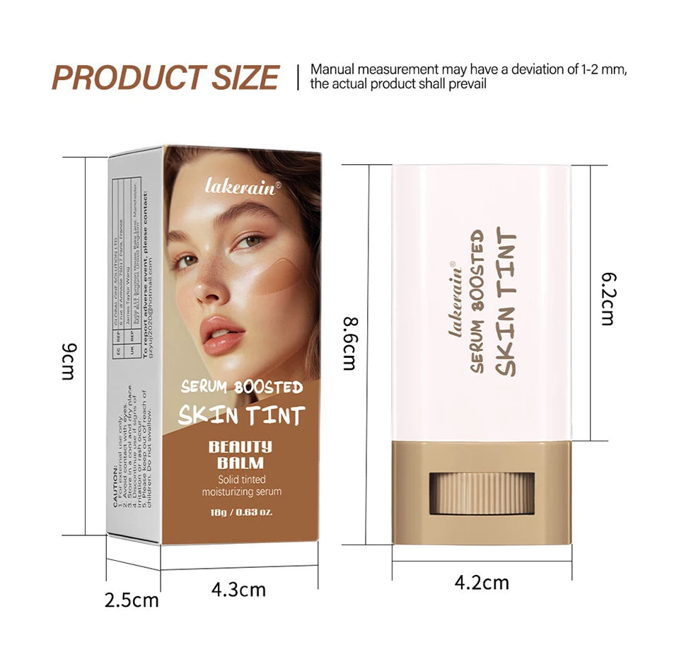 Stick Fond de Teint Baume Sérum Teint Boosté Stick Fond de Teint Lissant Repulpant Haute Couverture Stick Fond de Teint Bronze Voyage