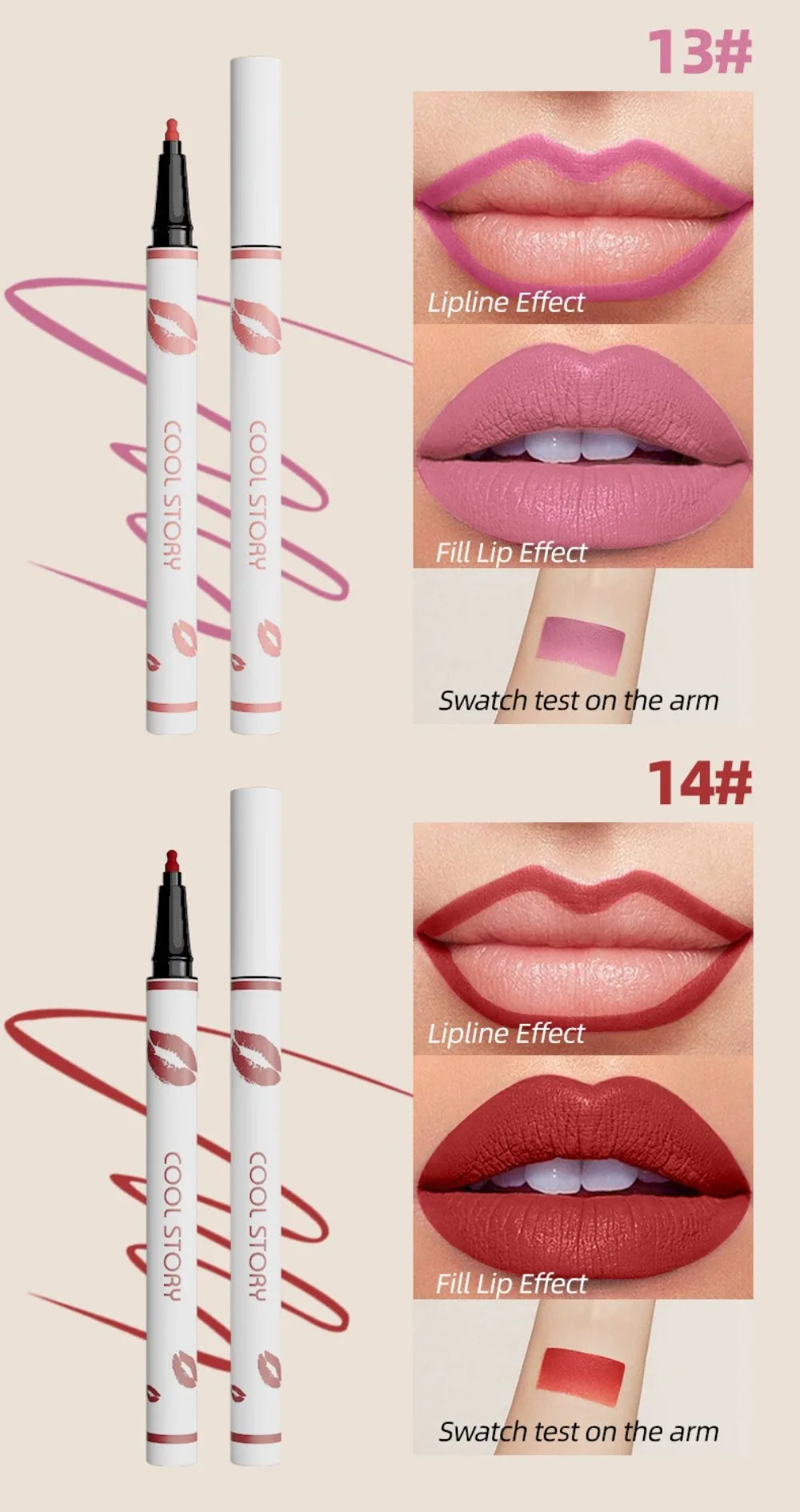 Liquid Matte Lipliner Pencil Waterproof Lasting Lipstick Pen Natural Quick Drying No Cup Lip Liner Outline Lips Contour Makeup