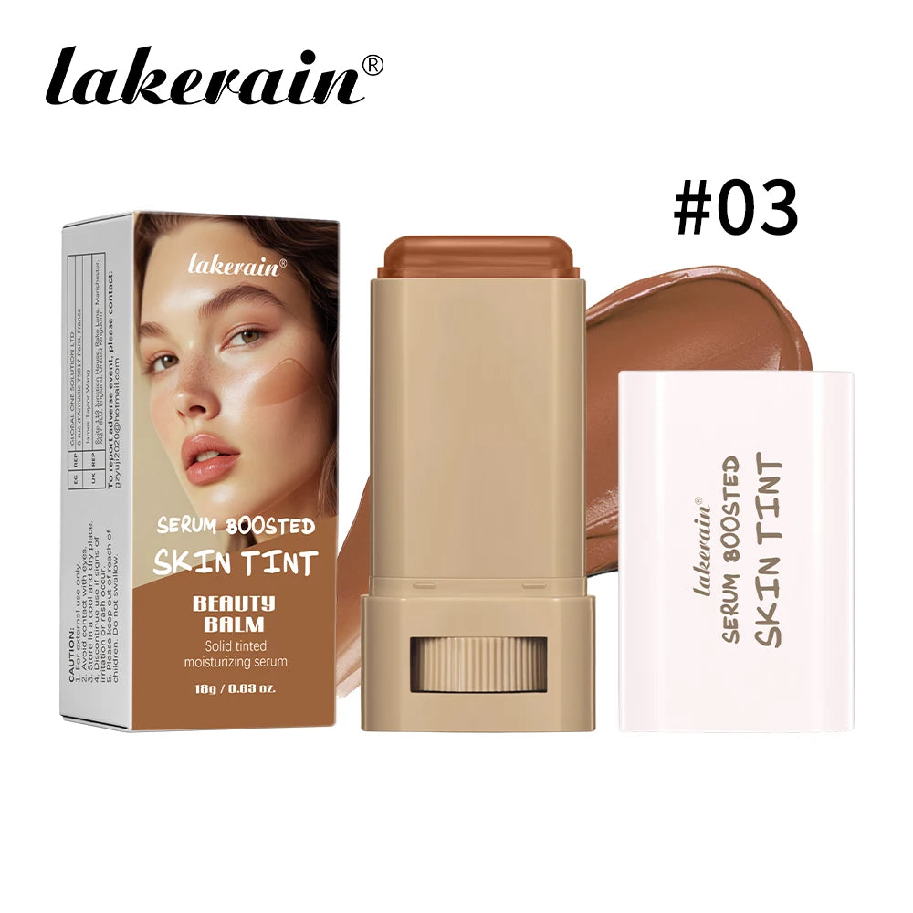 Stick Fond de Teint Baume Sérum Teint Boosté Stick Fond de Teint Lissant Repulpant Haute Couverture Stick Fond de Teint Bronze Voyage
