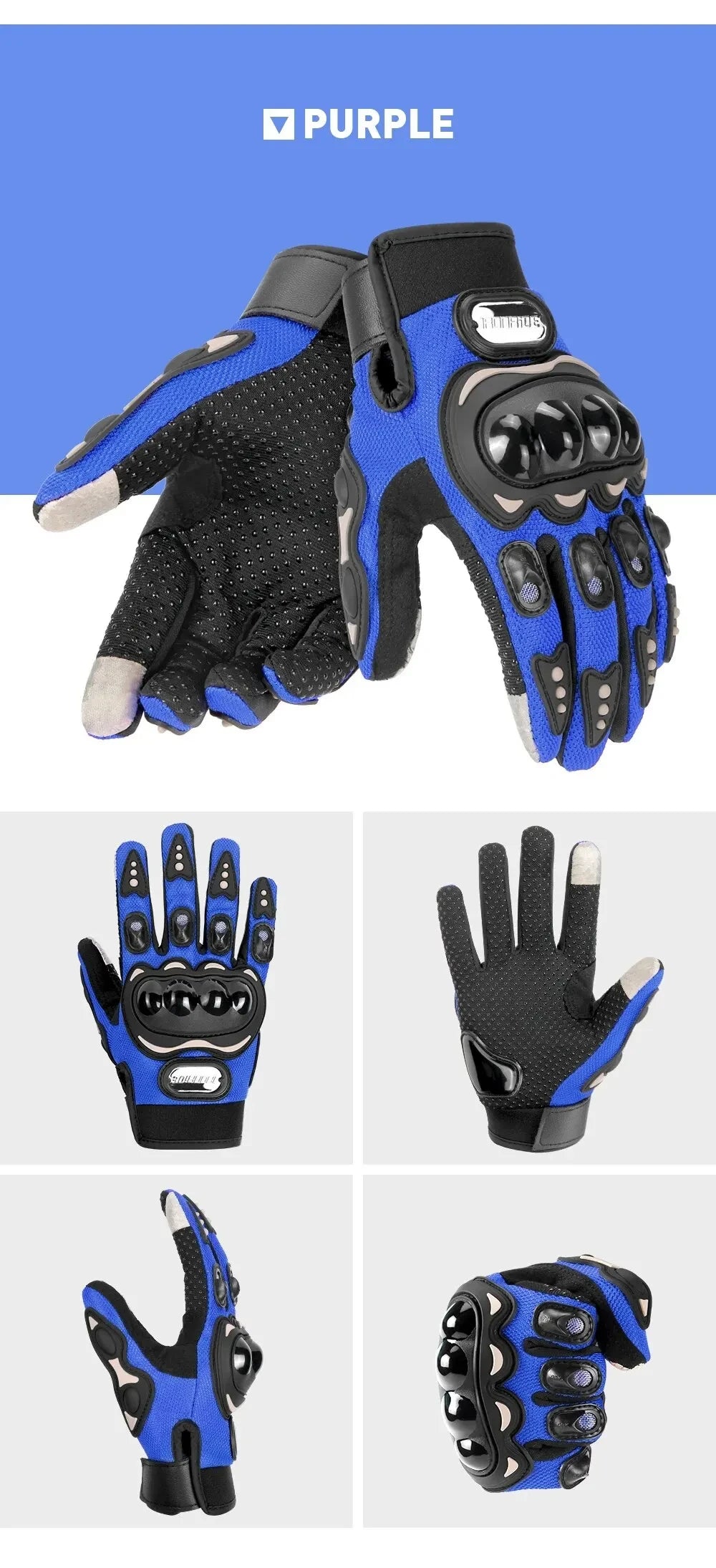 Summer Breathable Motorcycle Gloves Touch Screen Men Women MTB Bike Gloves Outdoor Motorbike Riding Bicycle Gloves
