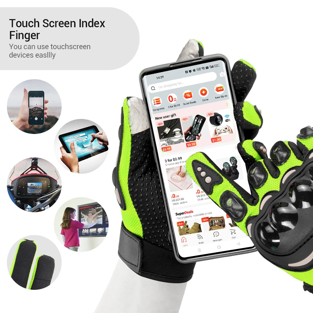Summer Breathable Motorcycle Gloves Touch Screen Men Women MTB Bike Gloves Outdoor Motorbike Riding Bicycle Gloves