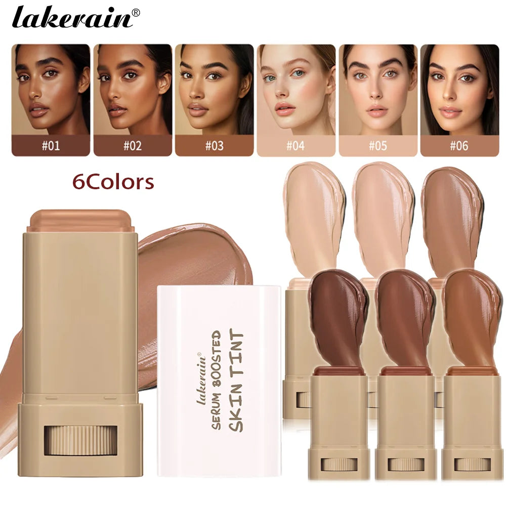 Stick Fond de Teint Baume Sérum Teint Boosté Stick Fond de Teint Lissant Repulpant Haute Couverture Stick Fond de Teint Bronze Voyage