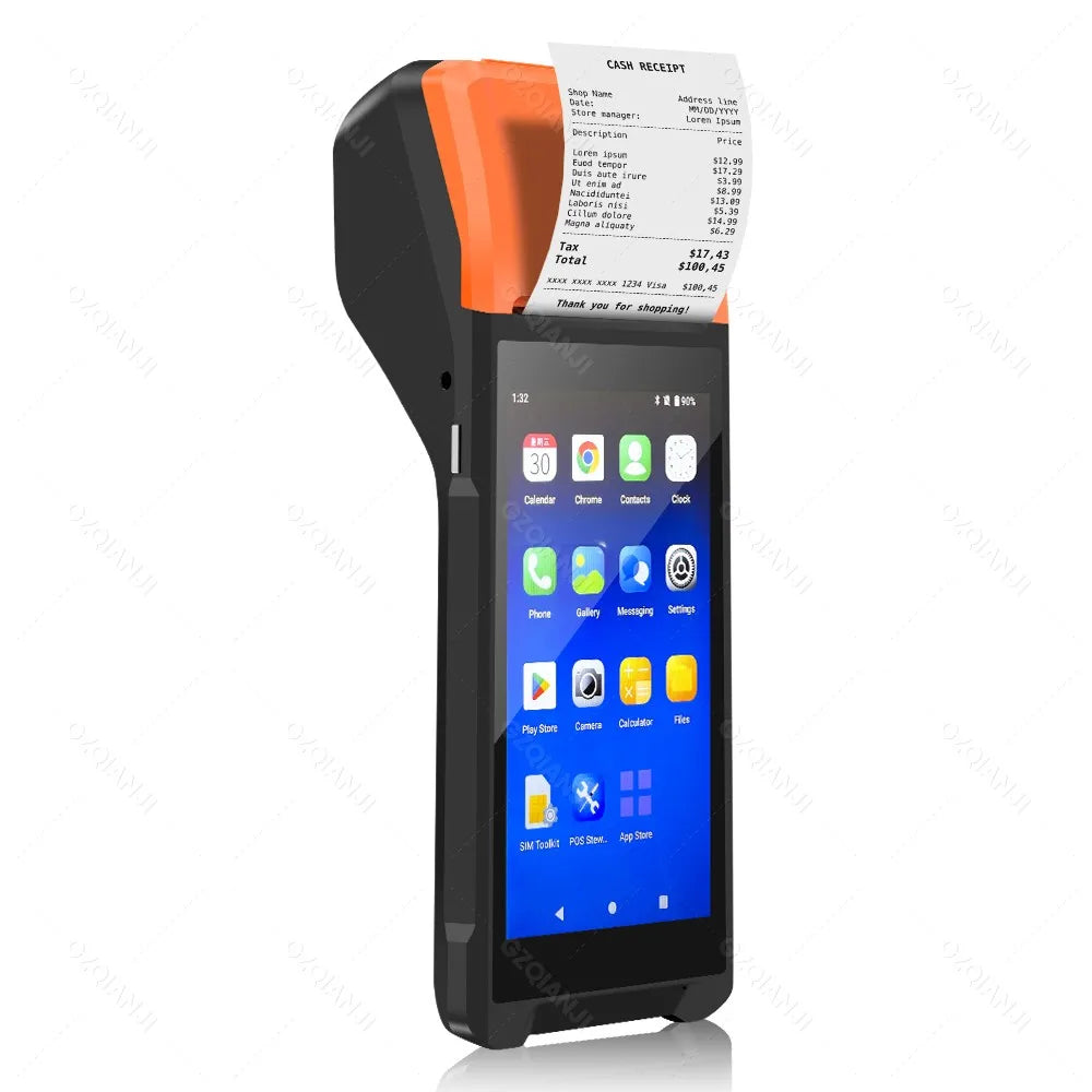 GZQIANJI Android 11/12 POS Bluetooth Thermal Printer Receipt Portable NFC Terminal Handheld PDA Point Of Sale System All in One