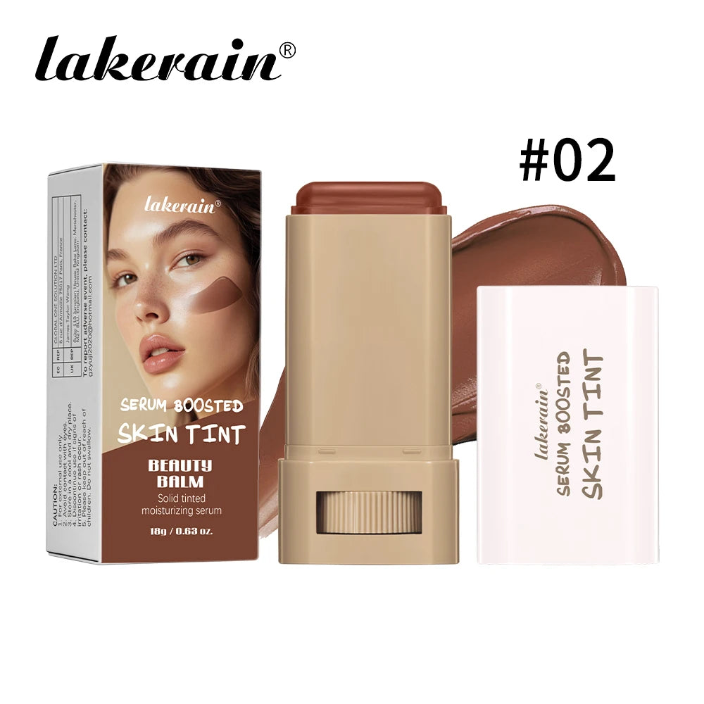Stick Fond de Teint Baume Sérum Teint Boosté Stick Fond de Teint Lissant Repulpant Haute Couverture Stick Fond de Teint Bronze Voyage