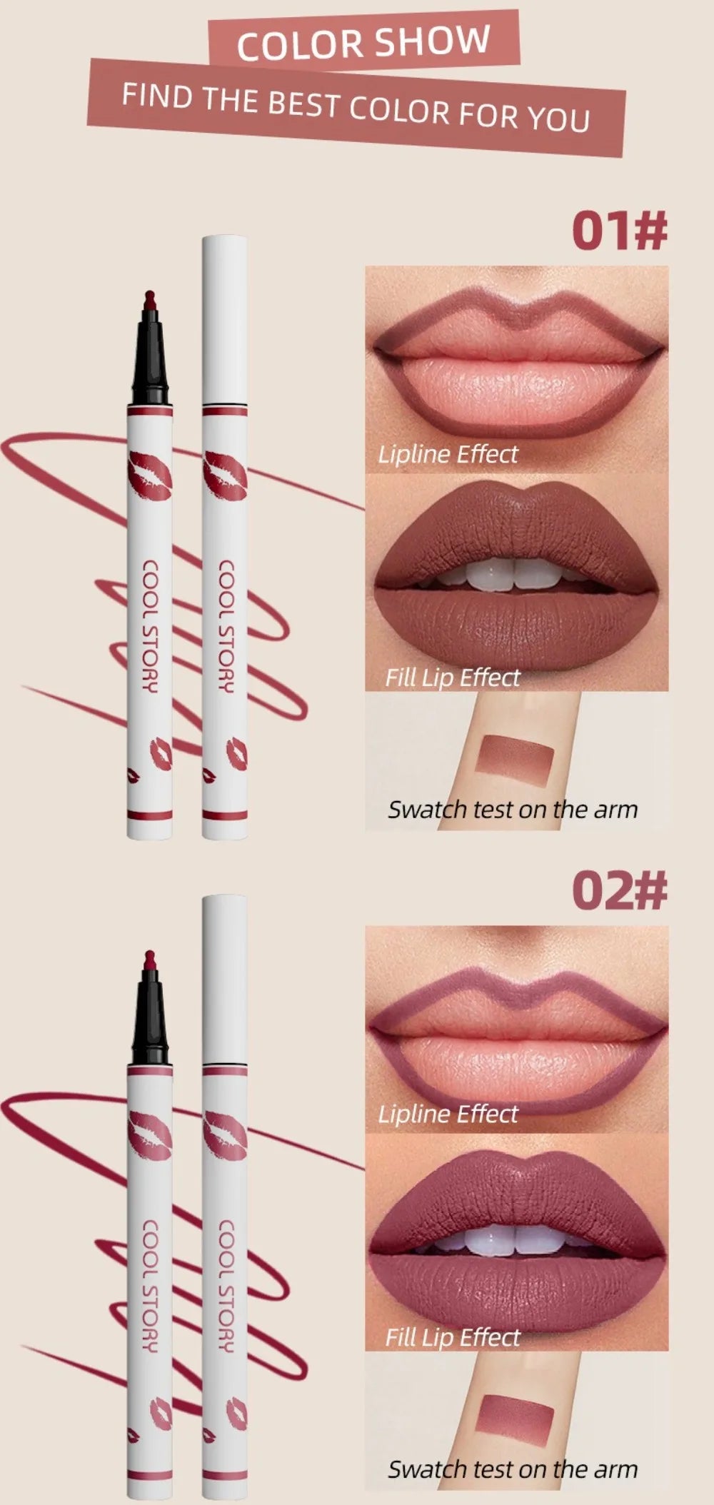 Liquid Matte Lipliner Pencil Waterproof Lasting Lipstick Pen Natural Quick Drying No Cup Lip Liner Outline Lips Contour Makeup