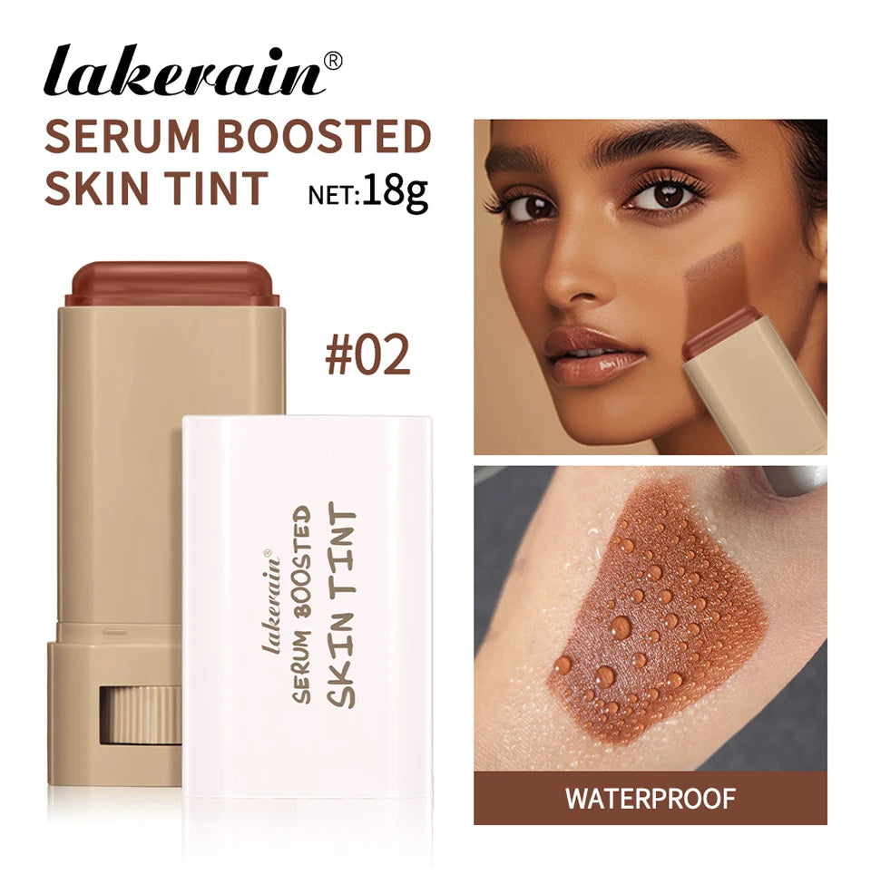 Stick Fond de Teint Baume Sérum Teint Boosté Stick Fond de Teint Lissant Repulpant Haute Couverture Stick Fond de Teint Bronze Voyage