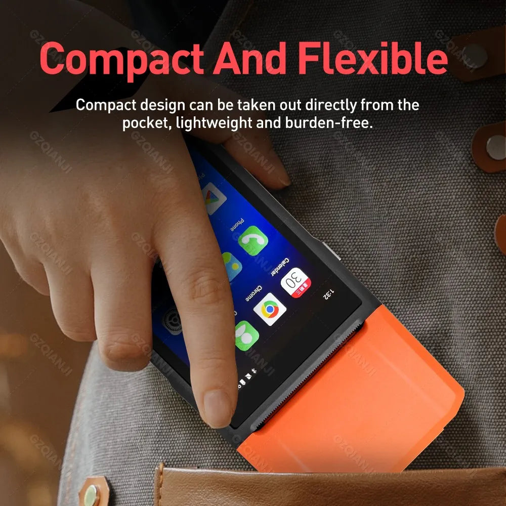 GZQIANJI Android 11/12 POS Bluetooth Thermal Printer Receipt Portable NFC Terminal Handheld PDA Point Of Sale System All in One