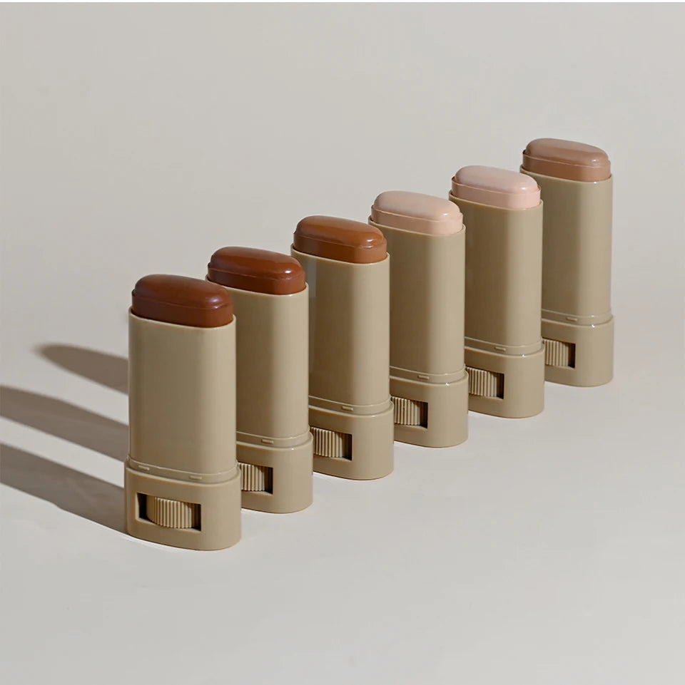Stick Fond de Teint Baume Sérum Teint Boosté Stick Fond de Teint Lissant Repulpant Haute Couverture Stick Fond de Teint Bronze Voyage