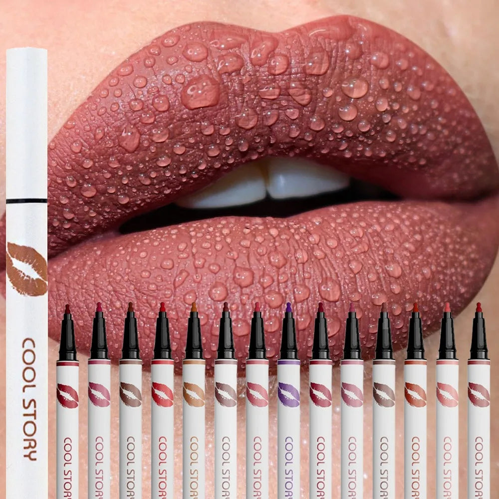 Liquid Matte Lipliner Pencil Waterproof Lasting Lipstick Pen Natural Quick Drying No Cup Lip Liner Outline Lips Contour Makeup