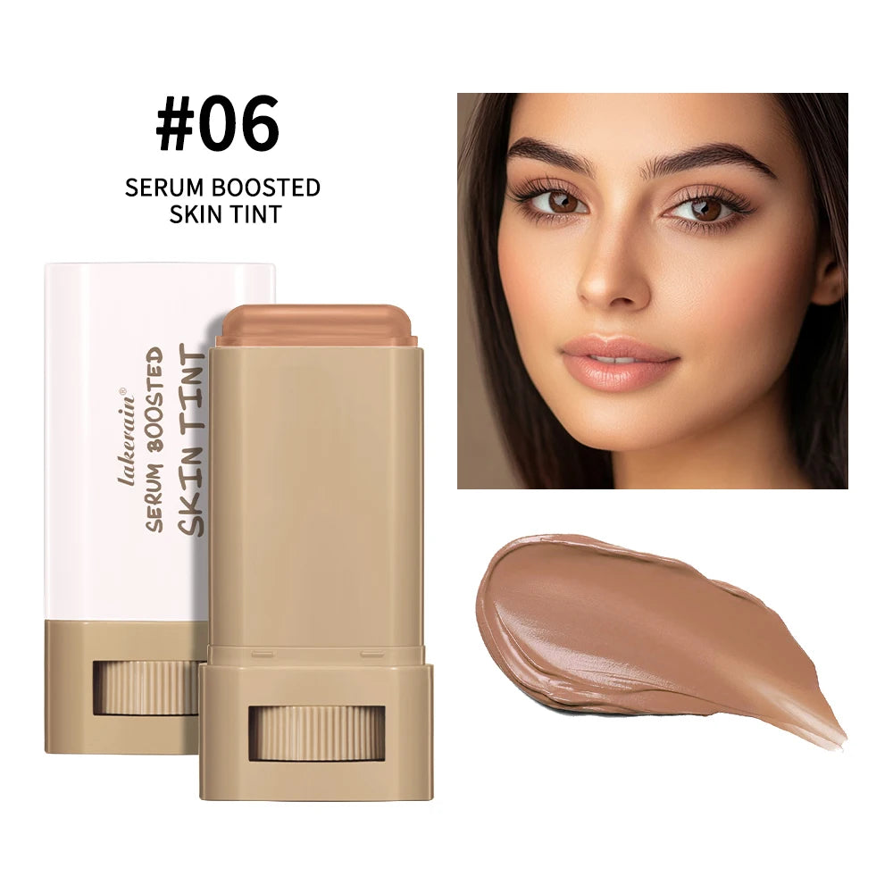 Stick Fond de Teint Baume Sérum Teint Boosté Stick Fond de Teint Lissant Repulpant Haute Couverture Stick Fond de Teint Bronze Voyage
