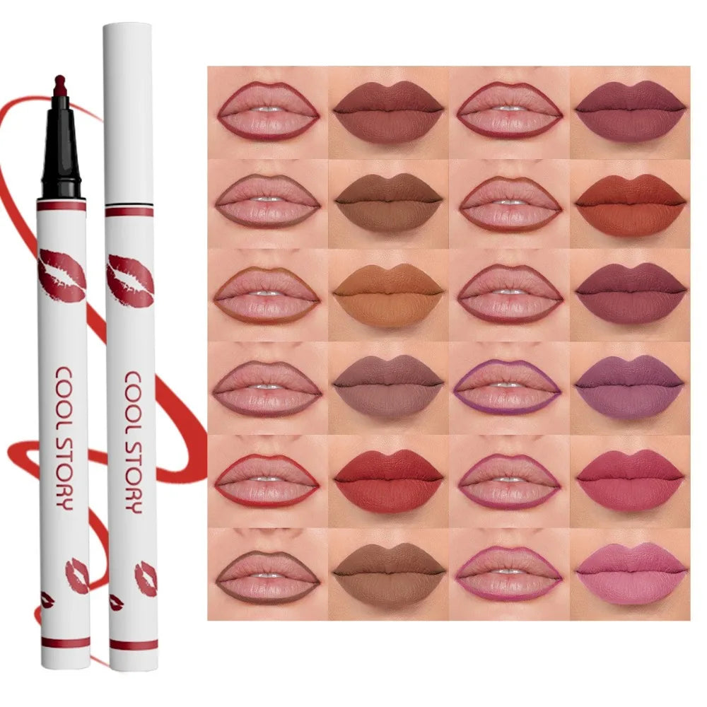 Liquid Matte Lipliner Pencil Waterproof Lasting Lipstick Pen Natural Quick Drying No Cup Lip Liner Outline Lips Contour Makeup