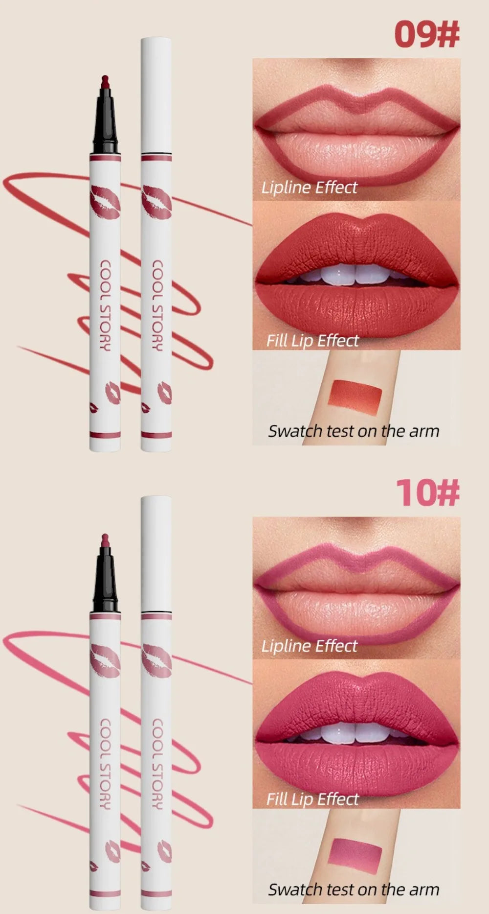 Liquid Matte Lipliner Pencil Waterproof Lasting Lipstick Pen Natural Quick Drying No Cup Lip Liner Outline Lips Contour Makeup