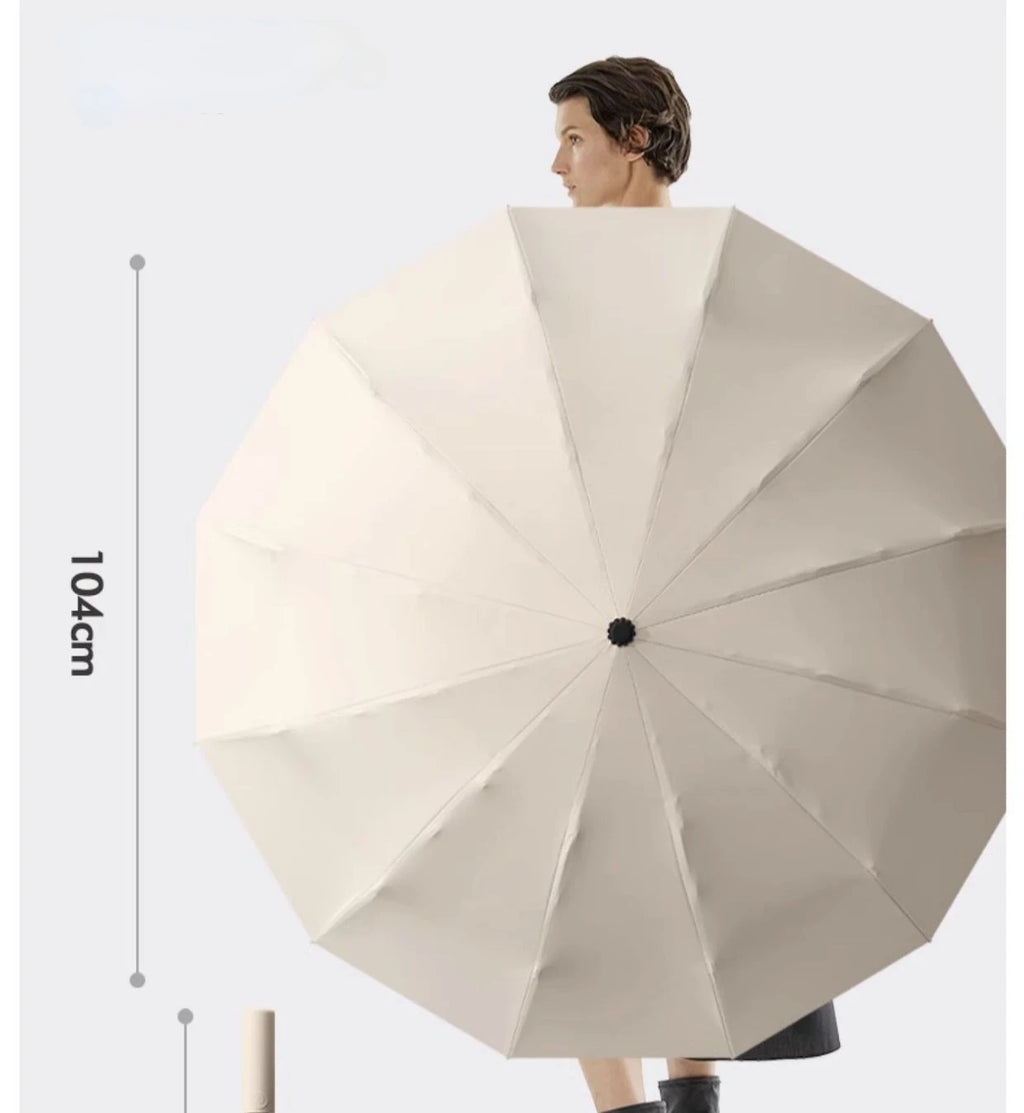Parapluie automatique pour hommes à 72 baleines, ultra résistant, coupe-vent, pliable, renforcé, grande taille, imperméable et protection solaire pour femmes