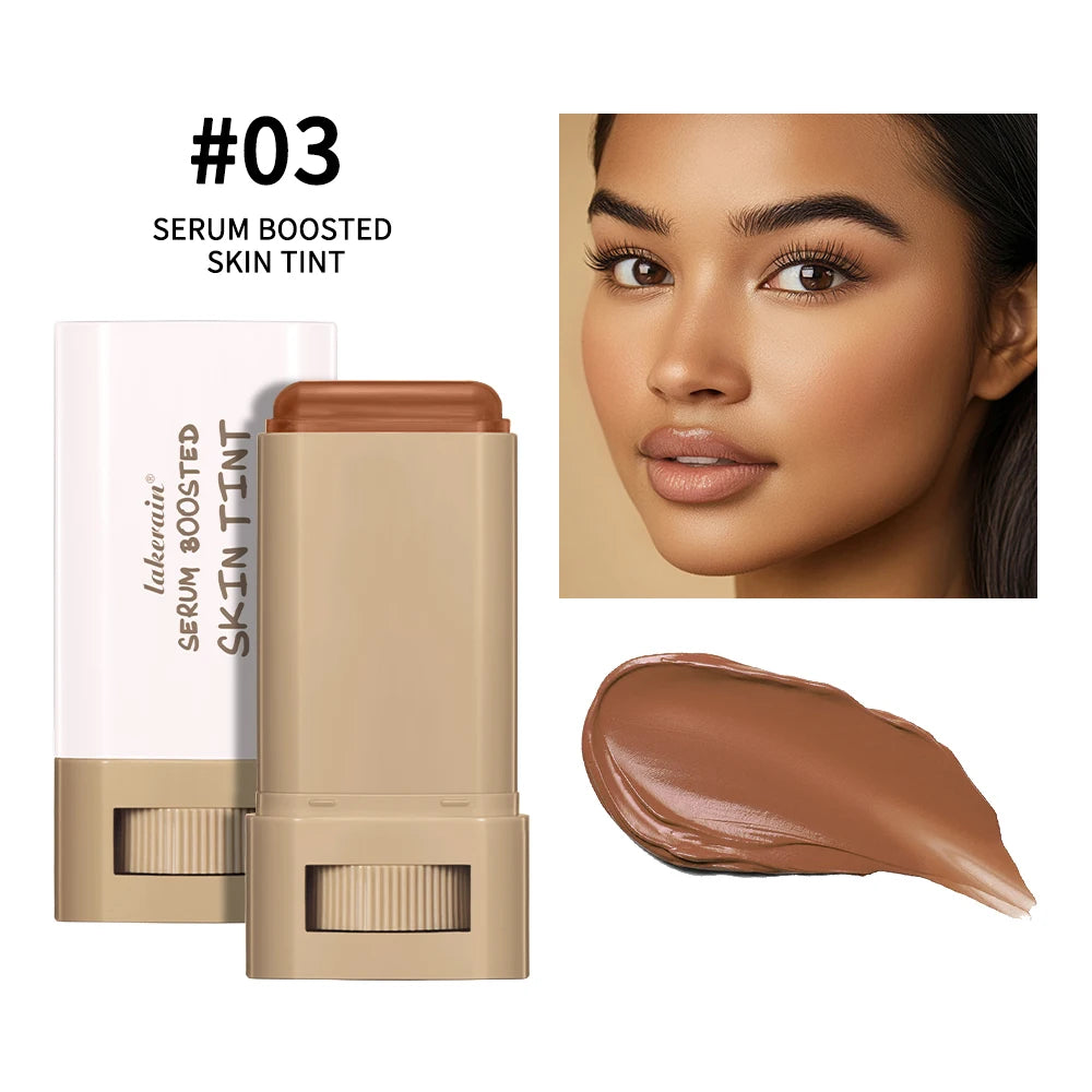 Stick Fond de Teint Baume Sérum Teint Boosté Stick Fond de Teint Lissant Repulpant Haute Couverture Stick Fond de Teint Bronze Voyage