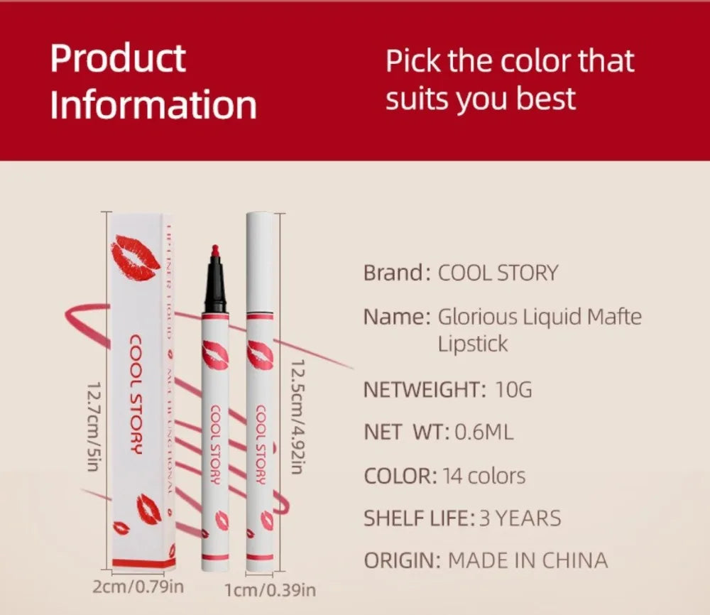 Liquid Matte Lipliner Pencil Waterproof Lasting Lipstick Pen Natural Quick Drying No Cup Lip Liner Outline Lips Contour Makeup
