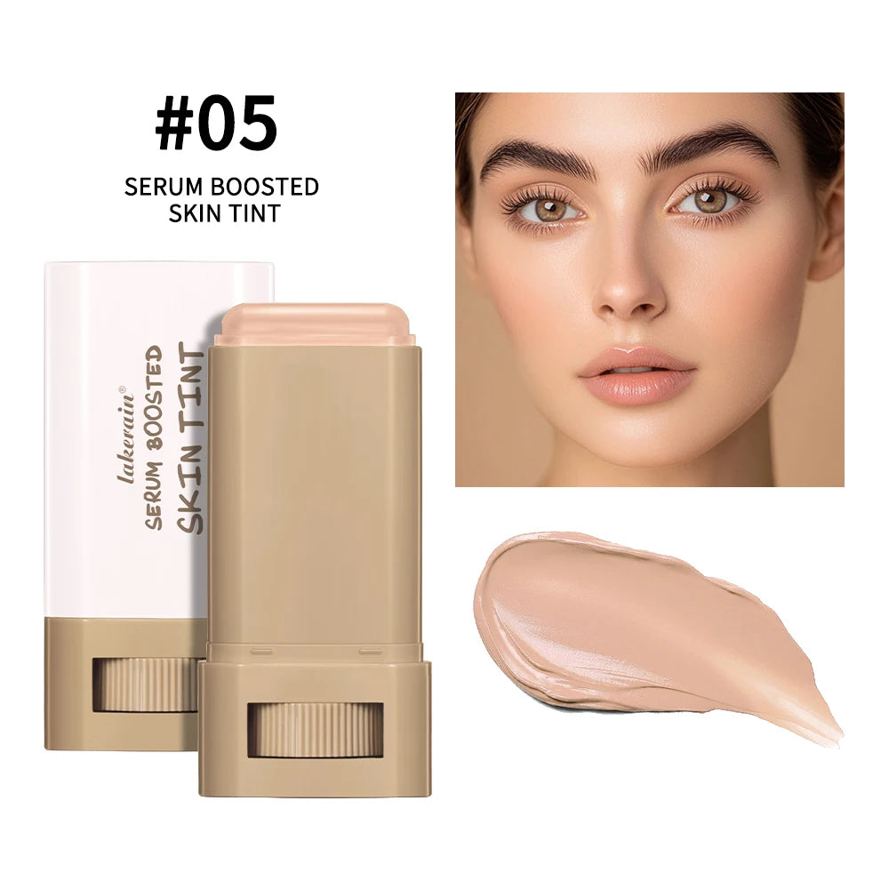 Stick Fond de Teint Baume Sérum Teint Boosté Stick Fond de Teint Lissant Repulpant Haute Couverture Stick Fond de Teint Bronze Voyage