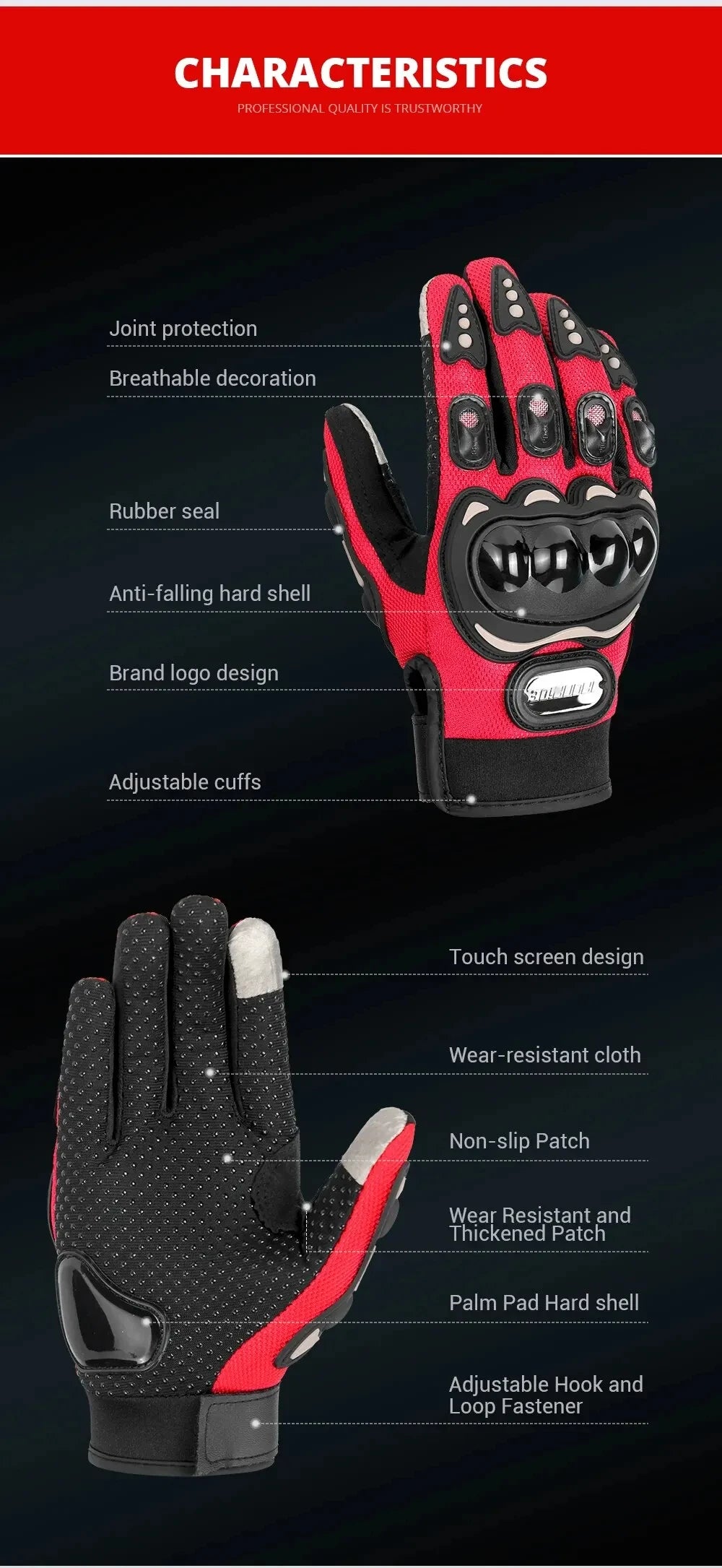 Summer Breathable Motorcycle Gloves Touch Screen Men Women MTB Bike Gloves Outdoor Motorbike Riding Bicycle Gloves