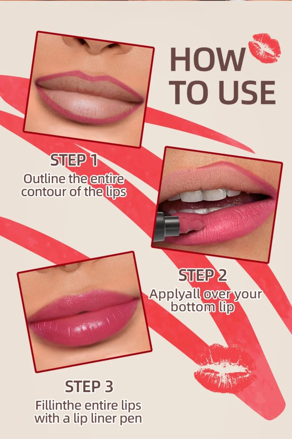 Liquid Matte Lipliner Pencil Waterproof Lasting Lipstick Pen Natural Quick Drying No Cup Lip Liner Outline Lips Contour Makeup
